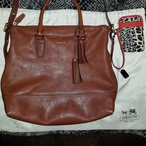 Authentic Coach Legacy Rory Leather Satchel Cognac